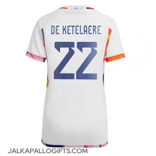 Belgia Charles De Ketelaere #22 Vieraspaita Naiset MM-kisat 2022 Lyhythihainen